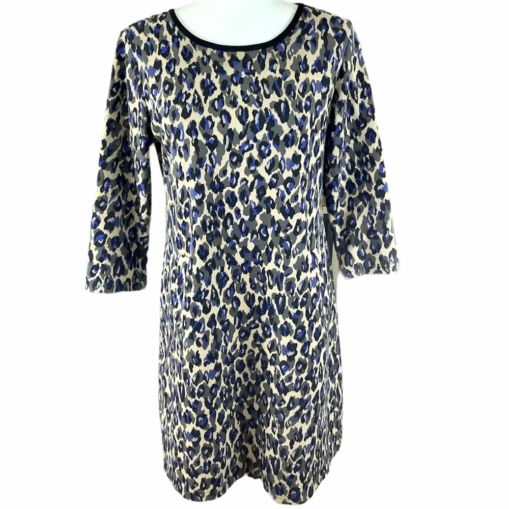 Tyler Boe Leopard Print 3/4 Sleeves Dress Size SM